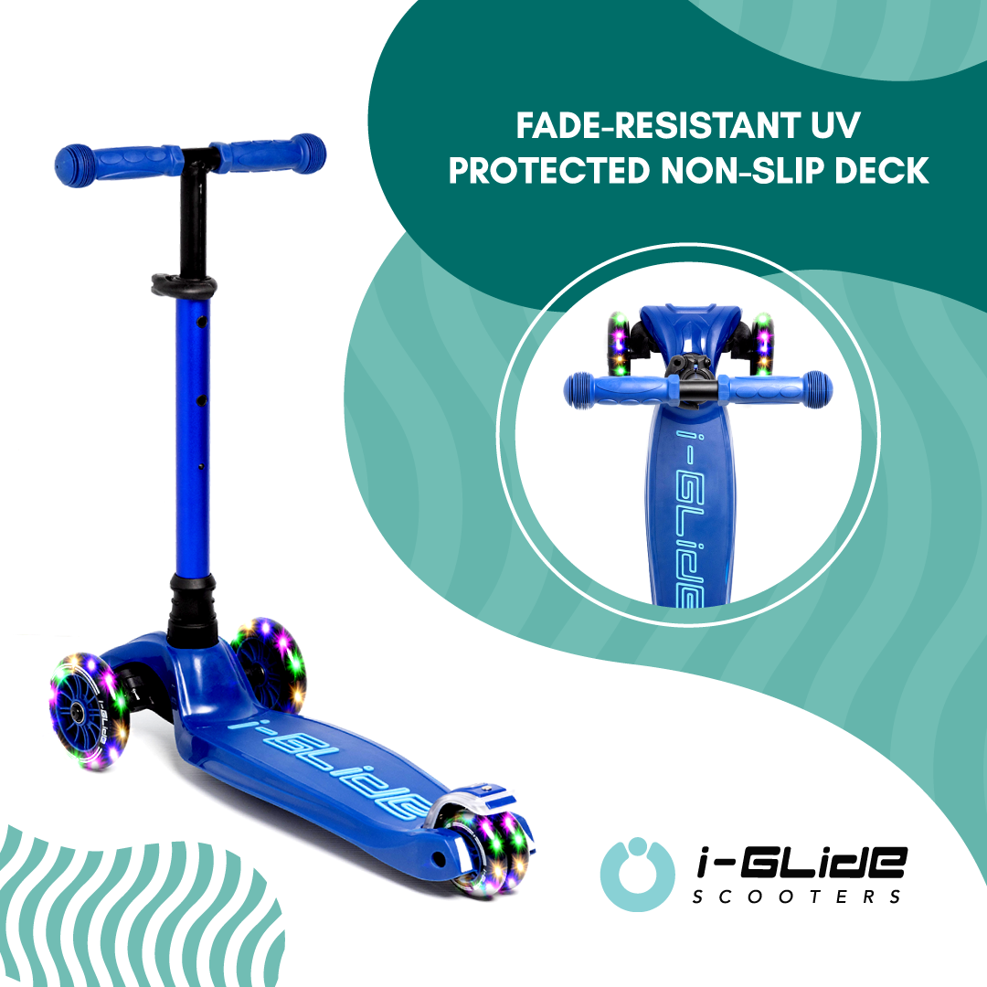 B2B i-Glide 3 Wheel Kids Scooter - Blue/Blue