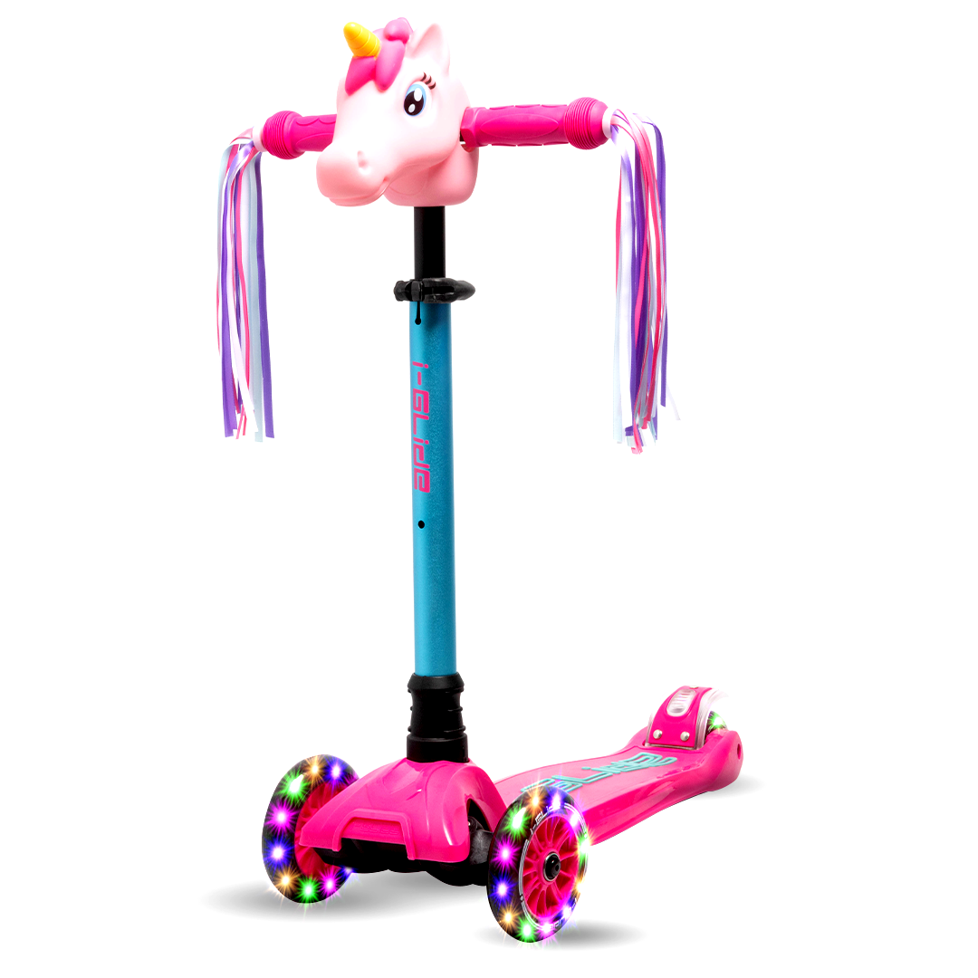 I-GLIDE Handlebar Ribbons Pair - Pink/Purple