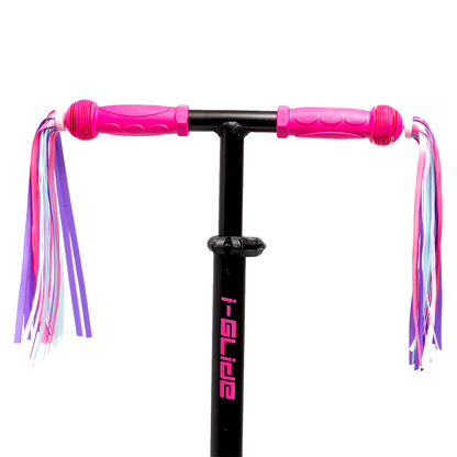 I-GLIDE Handlebar Ribbons Pair - Pink/Purple
